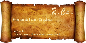 Rosenblum Csaba névjegykártya